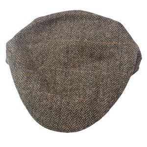 Mucros Weavers Workshop Trinity Tweed Flat Cap Hat Size L  Brown Plaid Ireland